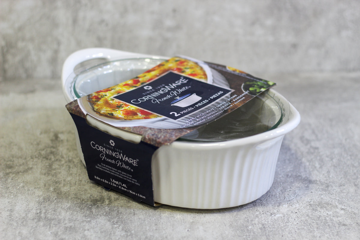 Corningware French White- 2 Piece with Glass Lid