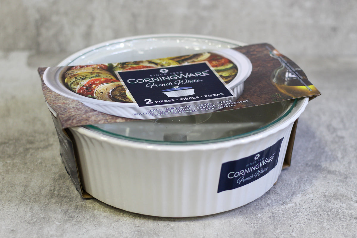 Corningware French White- 2 Piece with Glass Lid