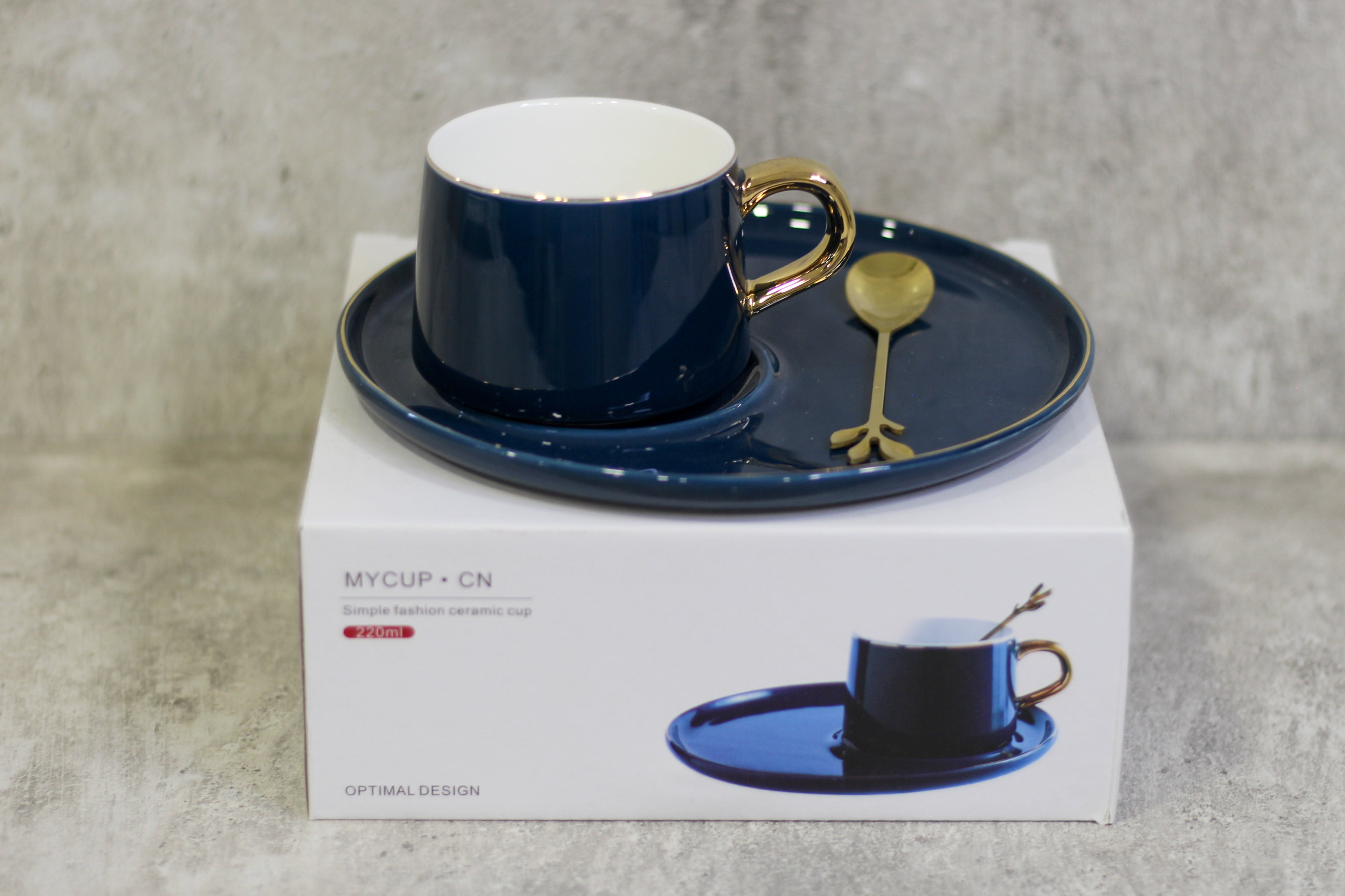 Ceramic Cup with Saucer & Spoon Set